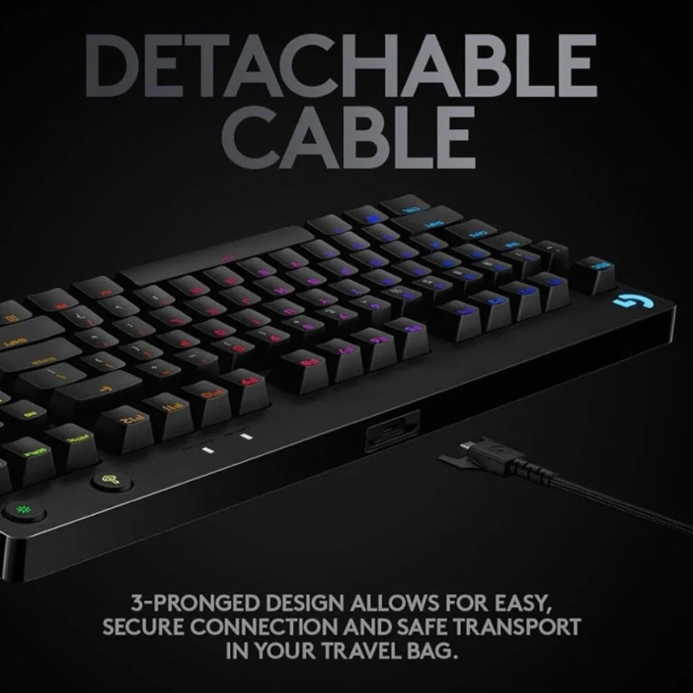 Logitech G PRO Mechanical Gaming Keyboard, Ultra Portable Tenkeyless Design, Det